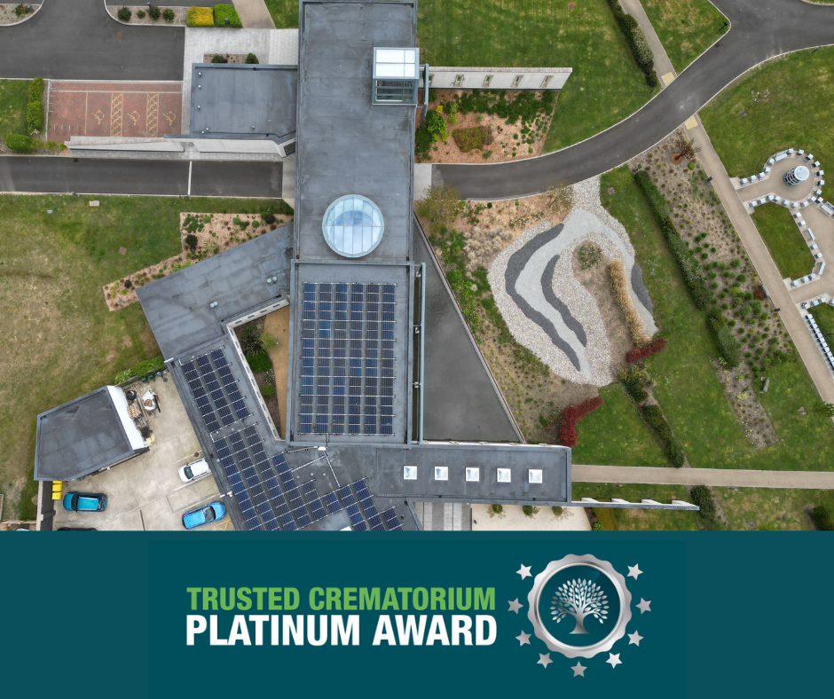 An aerial shot of the crematorium