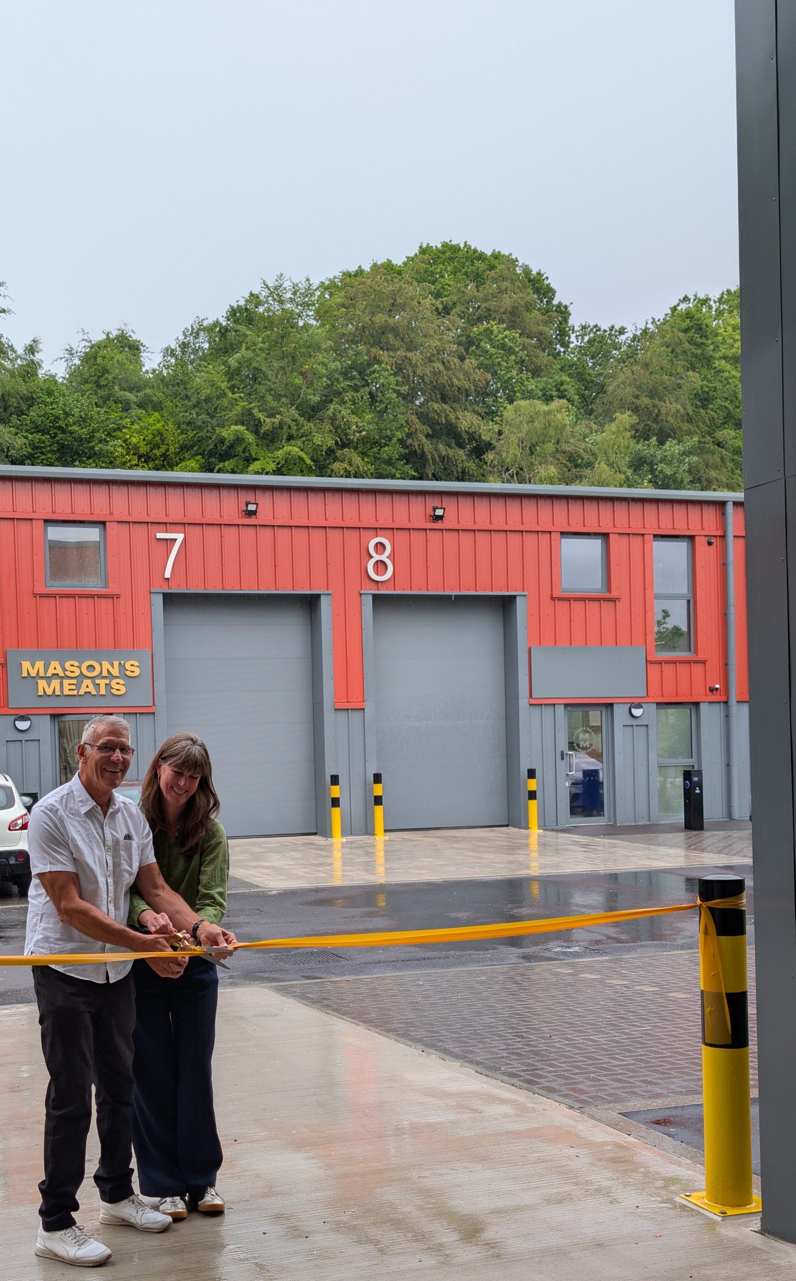 councillor Kelvin Williams and Councillor Rachel Millward cutting a ribbon at an opening event at Farningham Rd in Crowborough