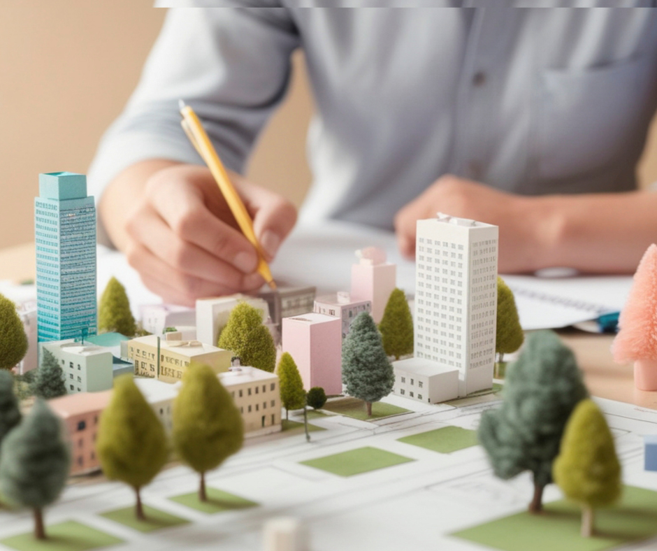 houses in a built up plan